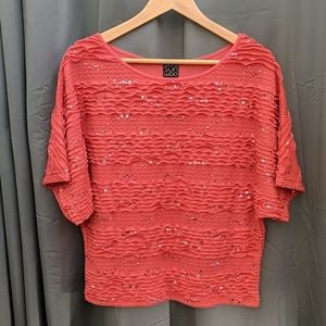 Sequin and ruffle top